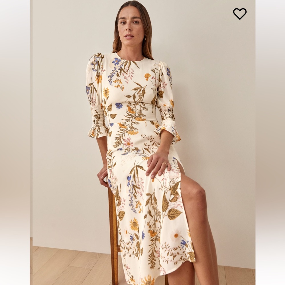 Reformation Carolena Floral Midi Dress Frolic